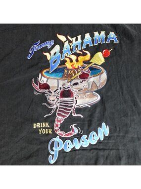 Tommy Bahama Shirt 4XLT Black Double Sided Scorpion Drink Your Poison Silk Vegas